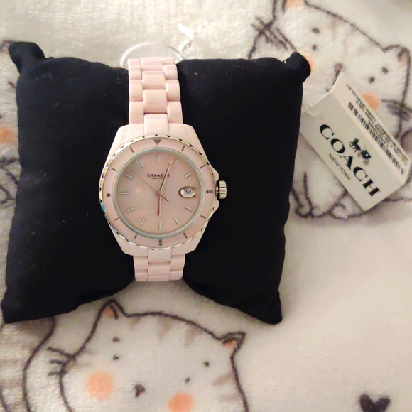 Coach Women's Preston blush ceramic stainless steel bracelet watch - Picture 1 of 8
